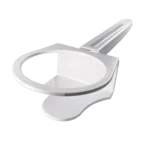 ProX white drinking cup holder mounted on B3 DJ workstation table with secure clamp attachment