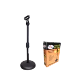 ProX desktop microphone stand featuring sturdy 6-inch round base and adjustable boom arm