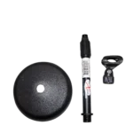 ProX desktop microphone stand with six inch round base shown from side angle