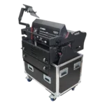 ProX flip-ready console case for DM7-EX compact mixer with 2U rack space dimensional specifications diagram