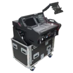 ProX flip-ready console case for DM7-EX compact mixer with 2U rack space dimensional specifications diagram