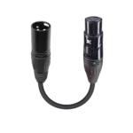 ProX DMX adapter cable with 3-pin XLR male connector and 5-pin XLR female connector, 6 inch length