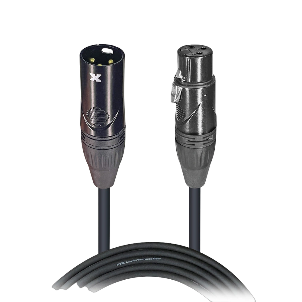 ProX 15 ft. DMX Cable 3-Pin XLR Connector ProX 15 foot DMX cable with 3-pin XLR connectors for lighting and stage equipment