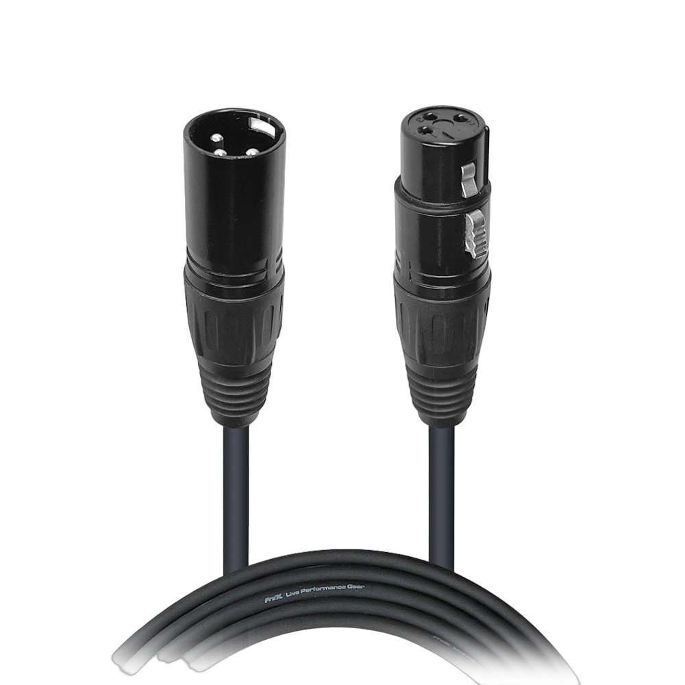 ProX 5 ft. DMX Cable 3-Pin XLR Connector ProX 5 foot DMX cable with 3-pin XLR connectors for professional lighting control