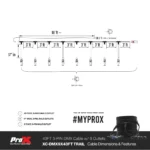 ProX 43 foot DMX cable with 1 to 9 outlet 3-pin DMX connectors close-up detail view