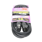 ProX 10 foot 5-pin DMX cable showing XLR connector and cable construction detail