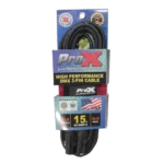 ProX 15 foot DMX cable with 3-pin XLR connectors, close-up detail view