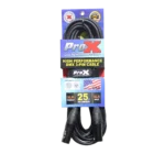 ProX 25 foot DMX cable with 3-pin XLR connectors showing cable construction and connector detail