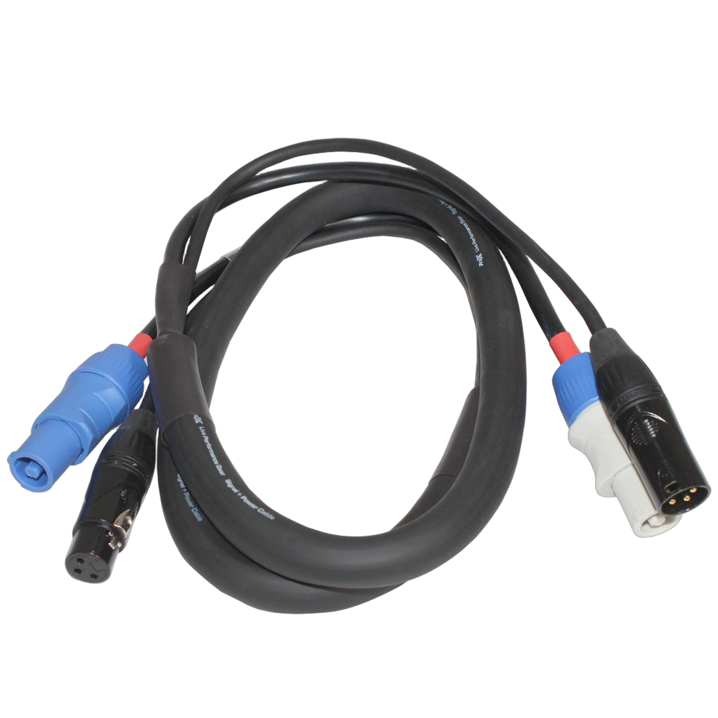 ProX 10 ft DMX Cable PowerCON XLR ProX 10 foot DMX cable with PowerCON and XLR connectors, professional audio jumper cable