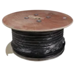 ProX 300 foot DMX power combo spool with 5-pin DMX and 14AWG power cable detail view