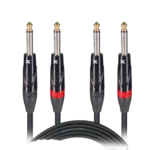 ProX 5 ft dual-channel patch cable with 1/4 inch mono connectors, coiled display