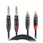 ProX 10 ft dual-channel patch cable with 1/4 inch TS mono and RCA male connectors