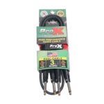 ProX dual-channel patch cable showing 1/4 inch mono connectors and cable construction detail
