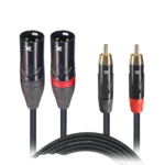 ProX 5 ft dual-channel patch cable with RCA male connectors on one end and XLR male connectors on the other end