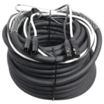 ProX 100 foot dual-XLR patch cable coiled showing connector detail and cable construction