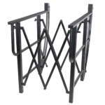 ProX EZ-Tilt rolling stand dimensional diagram showing height, width, and depth measurements for audio console tipper
