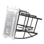 ProX EZ-Tilt rolling stand rear panel showing tilt mechanism and adjustment controls for audio console tipper