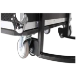 ProX EZ-Tilt rolling stand with tilting mechanism shown from side angle, professional audio console tipper