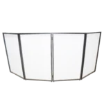 ProX Four Panel Party Black Frame DJ Facade with corner shelf detail and scrim attachment hardware