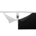 ProX four panel wedding white DJ facade dimensional diagram with measurements and panel layout specifications