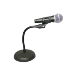ProX gooseneck desktop microphone stand featuring flexible neck and weighted round base