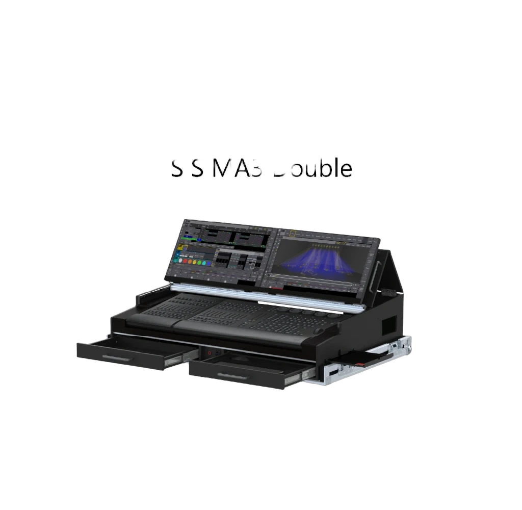 ProX Case grandMA3 onPC Command Wing FaderWing ProX protective flight case for grandMA3 onPC Command Wing and FaderWing controllers, front view