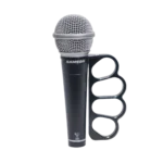 ProX GRIPMATE black microphone knuckle holder with hand-grip design and slotted mounting