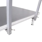 ProX 8 foot professional single guard rail for StageQ portable stage platform, close-up detail view