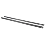 ProX PX-T-RR18 heavy duty steel rack rail kit 18U space showing side profile and mounting hardware