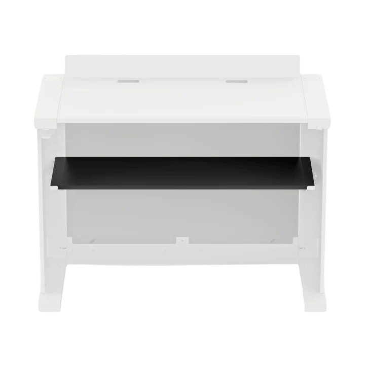 ProX Humpter B3 under counter shelf bracket mounted on DJ table workstation front view