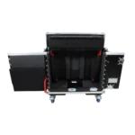 ProX flip-ready hydraulic lift case for Behringer BX32 compact mixer console close-up detail
