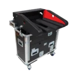 ProX hydraulic lift case for Behringer BX32 compact mixer in professional studio setup