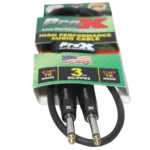 ProX 3 foot instrument cable with 1/4 inch TS connectors, showing cable construction and connector detail
