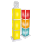 ProX Lumo Stage six-foot acrylic pillar column cube section display pedestal with LED lighting base front view