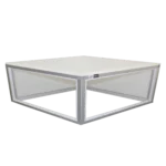 ProX Lumo Stage acrylic platform cube with integrated LED lighting and translucent panels detail view