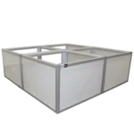 ProX Lumo Stage 2x2x16 inch acrylic platform cube with dimensional measurements and specifications