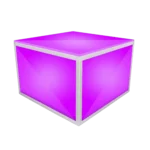 ProX Lumo Stage 2x2x16 inch acrylic platform cube with integrated LED lighting and side panels
