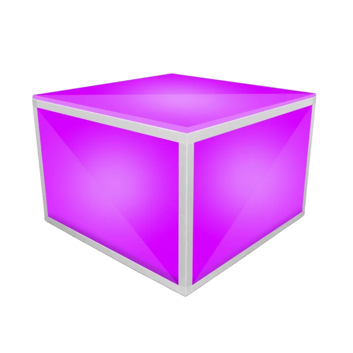ProX Lumo Stage 2x2x16 inch acrylic platform cube with integrated LED lighting and side panels