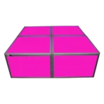 ProX Lumo Stage acrylic platform cube with LED lighting on disco dance floor setup