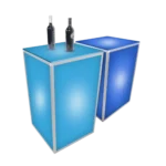 ProX Lumo Stage acrylic platform cube with integrated LED lighting and translucent panels detail view