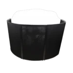 ProX LUNA curved DJ facade 5 panel system with black hardware and white scrim kit front display