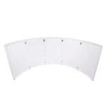 ProX LUNA white aluminum curved DJ facade with black and white scrim panels, secondary angle view