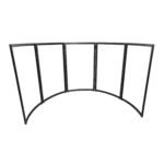 ProX LUNA five panel curved DJ facade dimensional diagram with measurements and specifications