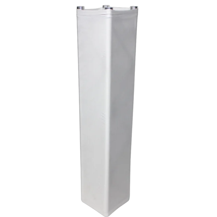 ProX white lycra cover scrim sleeve for 12-inch quad box truss segment, front view