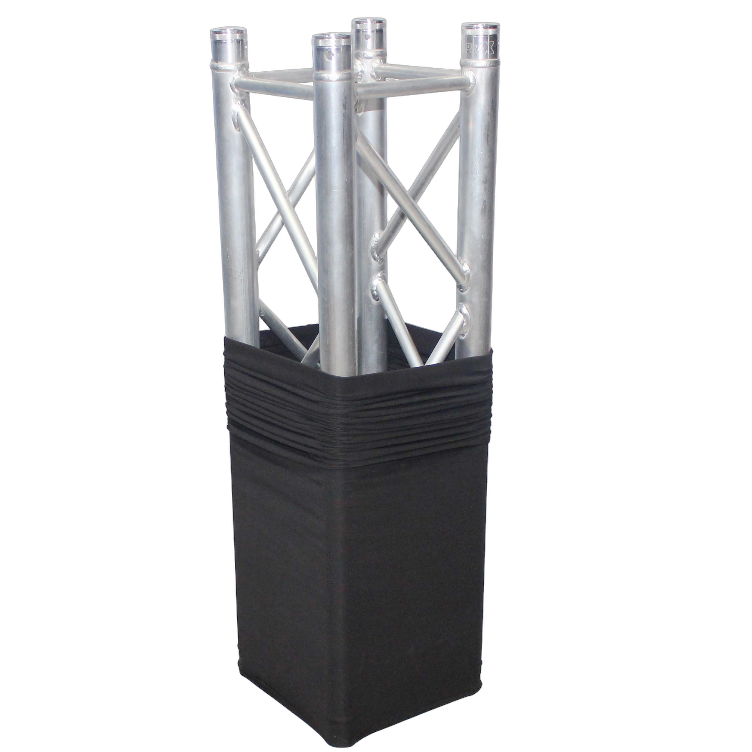 ProX Black Lycra Cover Scrim Sleeve for 12 Inch Quad Box Truss ProX black lycra cover scrim sleeve designed for 12 inch quad box truss segments, front view
