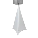 ProX white lycra cover scrim for speaker tripod or lighting stand, two-sided front view