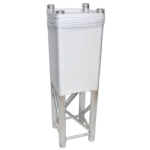 ProX white lycra cover scrim sleeve for 12-inch quad box truss segment, side profile view