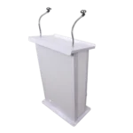 ProX Maestro lectern podium gooseneck microphone stand detail with white finish