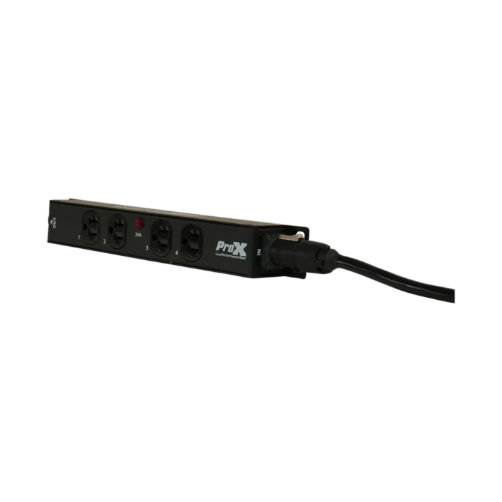 ProX MAYA 4 outlet power strip with Edison NEMA 5-20R connectors and True1 power center detail