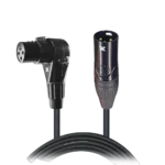 ProX 25 foot right-angle XLR-F to XLR-M microphone cable with connectors visible